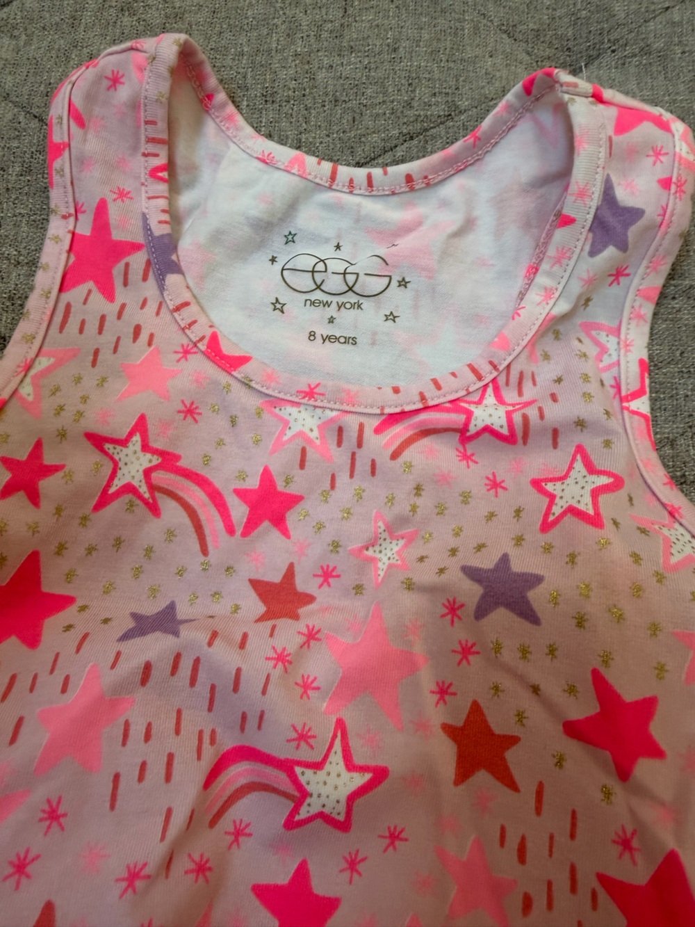 EUC EGG NEW YORK TANK TWIRL DRESS PINK STARS SLEEVELESS DRESS SIZE 8 - Picture 3 of 3